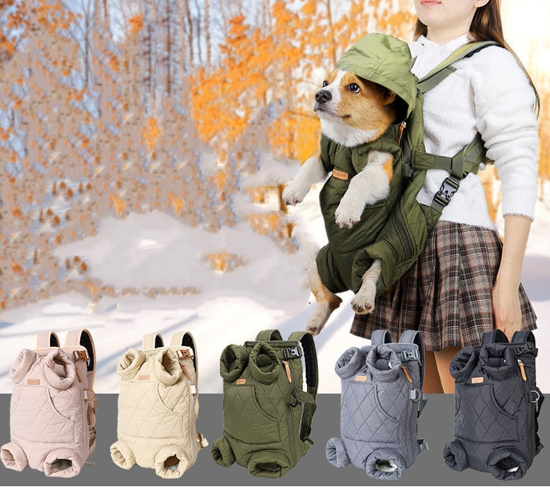 Mochila Portátil para Mascotas Acolchada de Invierno